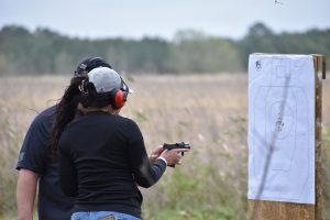 Students on the firing line at the NC concealed carry class in Kinston